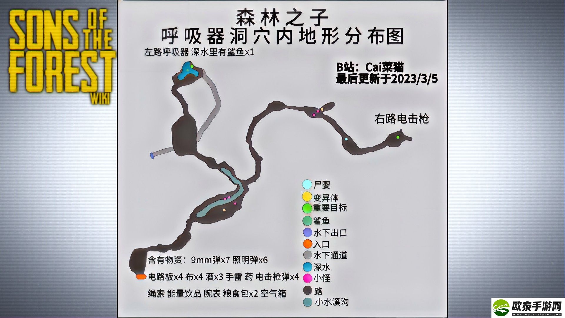 森林之子呼吸器洞穴地形分布图