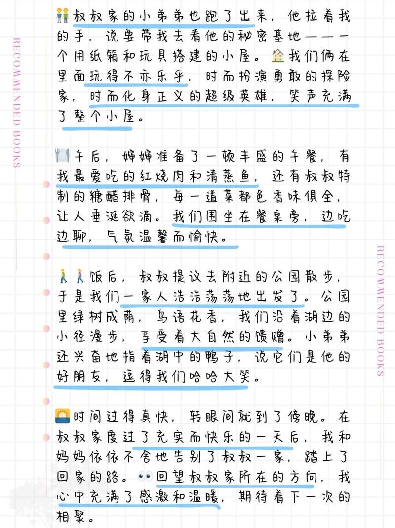 去叔叔家玩日记450