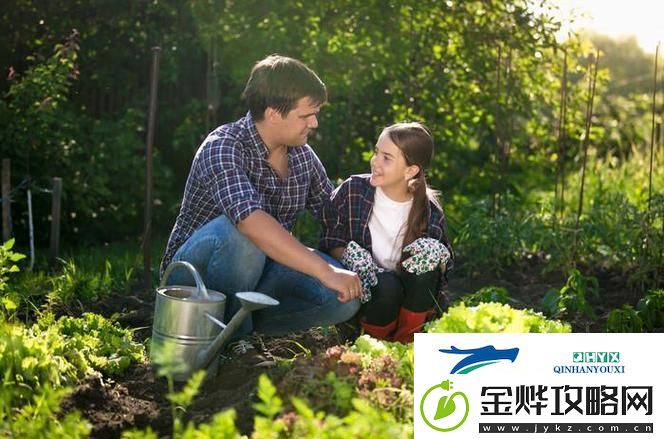 父亲有力挺送女儿的花园