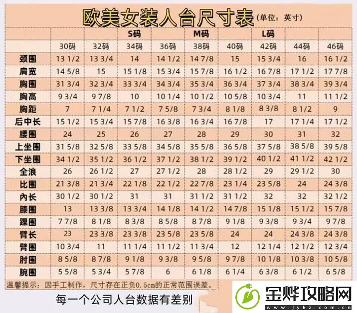 欧美尺码日本尺码专线