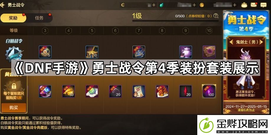 DNF手游勇士战令第4季有哪些装扮