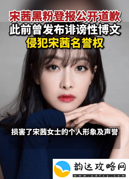 宋茜黑粉登报道歉