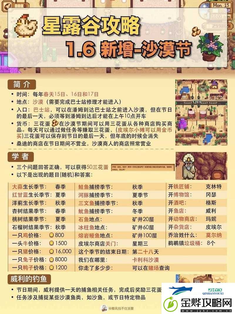 星露谷物物语沙漠节庆典指南