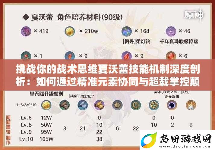 挑战你的战术思维夏沃蕾技能机制深度剖析