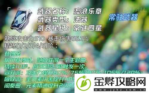 原神3.3流浪者武器介绍排行