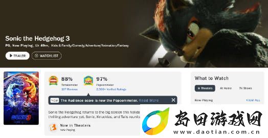 游戏改编最为成功的电影刺猬索尼克3