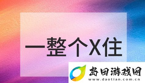 一整个X住是什么梗络用语