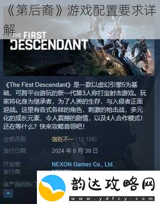 第后裔游戏配置要求详解