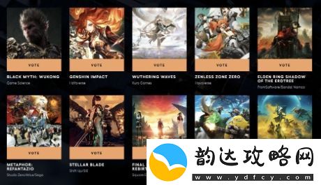 TGA玩家之声第二轮投票开启黑神话晋级